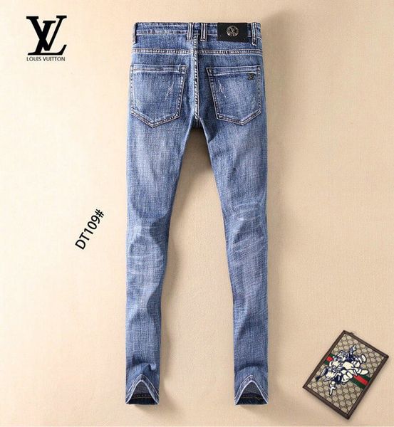 

vl mens designer jeans classic luxury jeans fashion distressed rock skinny light blue comfortable wild cowboy pants new arrive