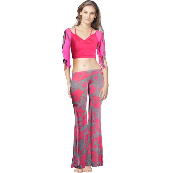 

2019 new fashion belly dance practice wear bellydance practice set costume dance clothes clothing pants 7143, Black;red