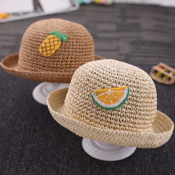 

girls hats summer baby thin section straw boy tide, Yellow