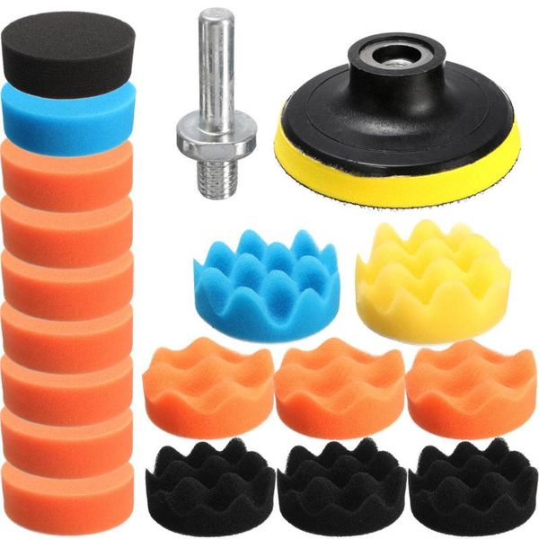 

doersupp 19pcs buffing sponge polishing pad hand tool kit for car polisher compound polishing 80mm