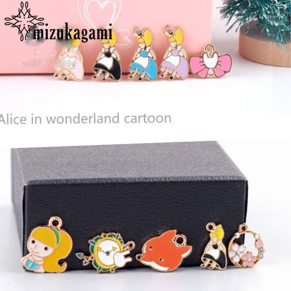 

zinc alloy drop oil alloy enamel cartoon animals charms 10pcs/lot for diy fashion drop earrings jewelry making accessories, Bronze;silver