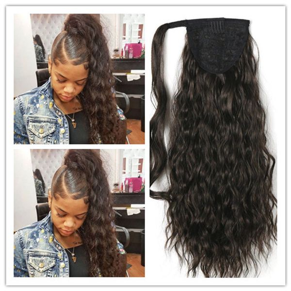 Афро-американский легкий свернутый волнистый филиал для волос для волос в пальто для волос для волос для волос для волос для хвоста 140g kinky кудрявый хвост