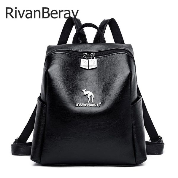 

fashion backpack women soft leather backpack female travel back pack sac a dos school shoulder bags for girls hot