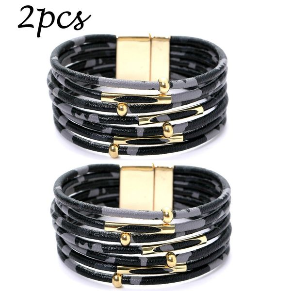 

2019new leather bracelet rhinestone crystal bracelet wrap multilayer bracelets for women feminino pulseras mulher jewelry, Black