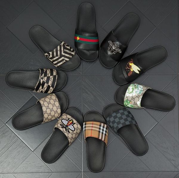 

fashion mens slippers, green red green ribbon flip-flops casual sandals beach summer home shoes, womens beach slippers size 35-46, Black