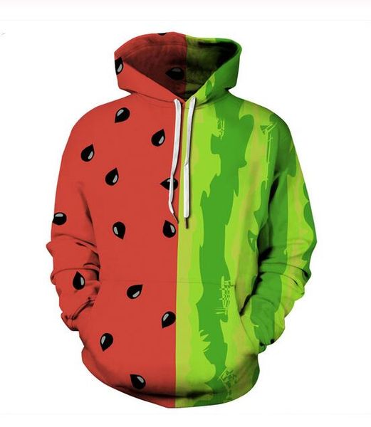 

wholesale-new fashion cool sweatshirt hoodies 3d print mens womens casual watermelon style streetwear clothes k0274, Black