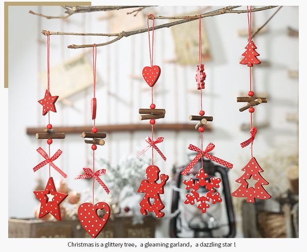 

christmas long string of ornaments creative carving wooden christmas decorations