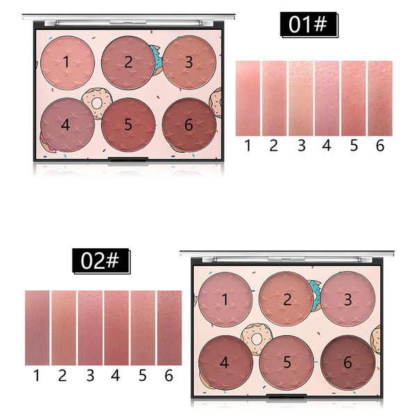 

6 colors blush palette natural long lasting skin-friendly makeup cosmetics kg66