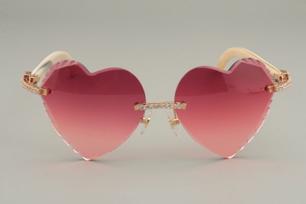 

direct sales of white black 8300686-a size: sunglasses, diamond natural horn / horn sunglasses heart-shaped carved 58-18-1 haxd