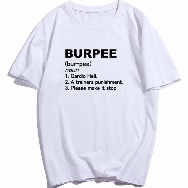 

office burpee definition t shirt funny birthday gift for men streetwear loose cotton t-shirt crossfit workout clothing print tee shirt, White;black