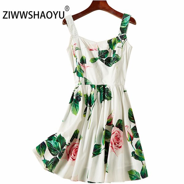 

ziwwshaoyu женская мода летние каникулы спагетти ремень платье сексуальная спинки цветочный принт высокая талия короткие мини платья 2020, Black;gray