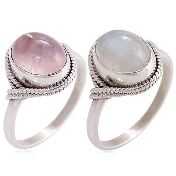 

pink stone vintage thai silver rings for women jewelry, Slivery;golden