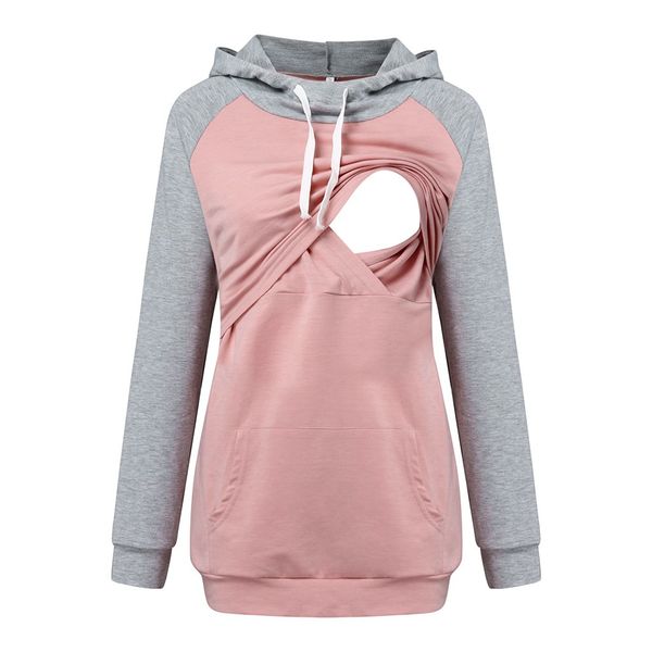 

winter women hoodie casual sweatshirts fashion women maternity long sleeve hoodie nursing sweatshirts for breastfeeding, White