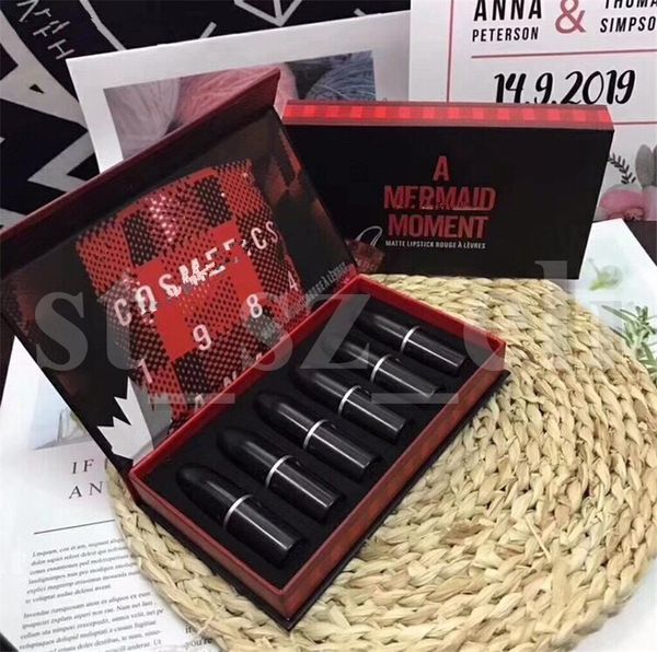 

1984 русалка момент губы набор матовая помада блеск для губ комплект 6 цветов ретро мороза сексуальная помада губ палочки макияж