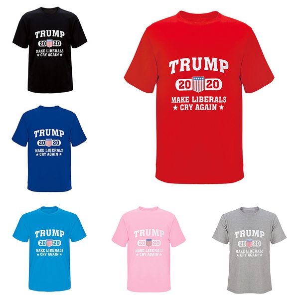 

trump 2020 t-shirt make liberals cry again round neck short sleeve shirts america general election supplies clothes, Blue;gray