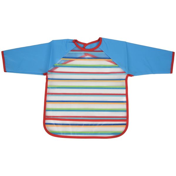 

waterproof feeding of bib gown with long sleeves for baby toddler blue