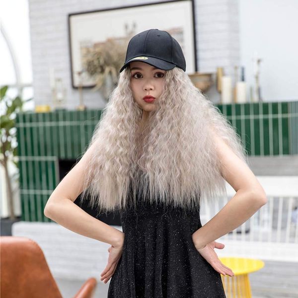 Baseball Hat With Synthetic Hair Wigs For Women Long Wigs Hat