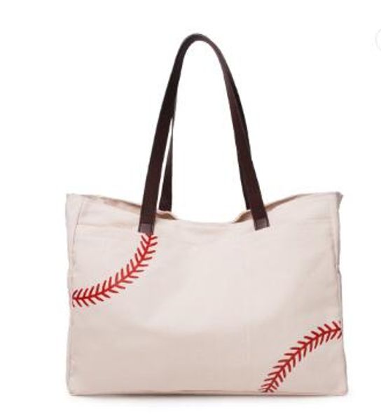 

baseball tote bag wholesale blanks large sports casual tote handbag cotton canvas weekenderl bag shoulder bags woman shopping bags dom1477
