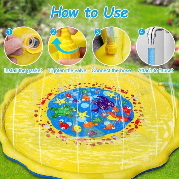 

170см дети ороситель мат дети лето открытый всплеск воды play mat lawn надувные ороситель подушка игрушка бассейн