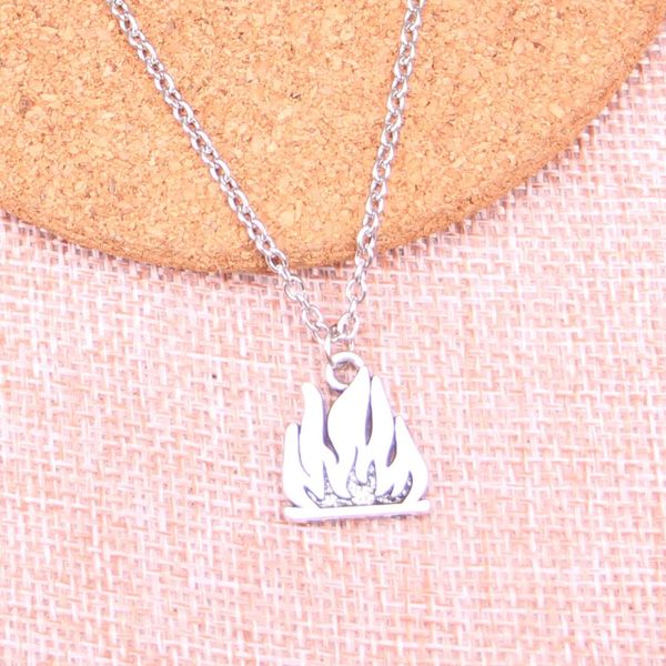 

new fashion link chain necklace antique silver pendants 15*18mm flames fire necklace for gift jewelry