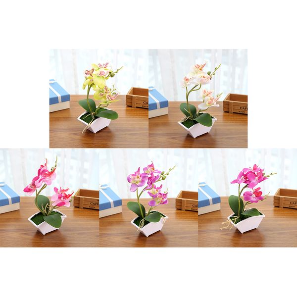

artificial butterfly orchid potted plants silk flower with plastic pots moss home balcony decoration wedding scene layout