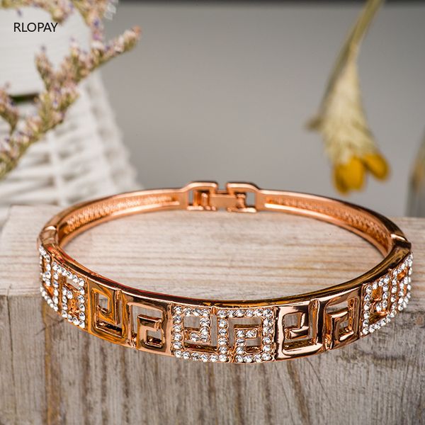 

titanium steel ladies hand bangles with grate wall grain new trendy geometric design cuff bracelets side open bangles, Black