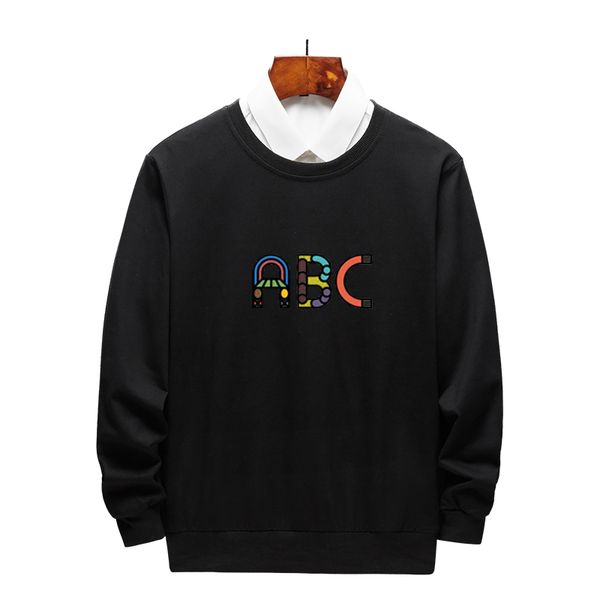 

wholesale mens & womens hoodies spring & autumn casual men pullover sweater with cute letter print long sleeves hoodie size m-3xl, Black