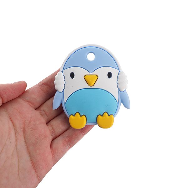 

chenkai 50pcs bpa silicone baby penguin teether animal teething food grade for baby chewable pacifier pendant accessories