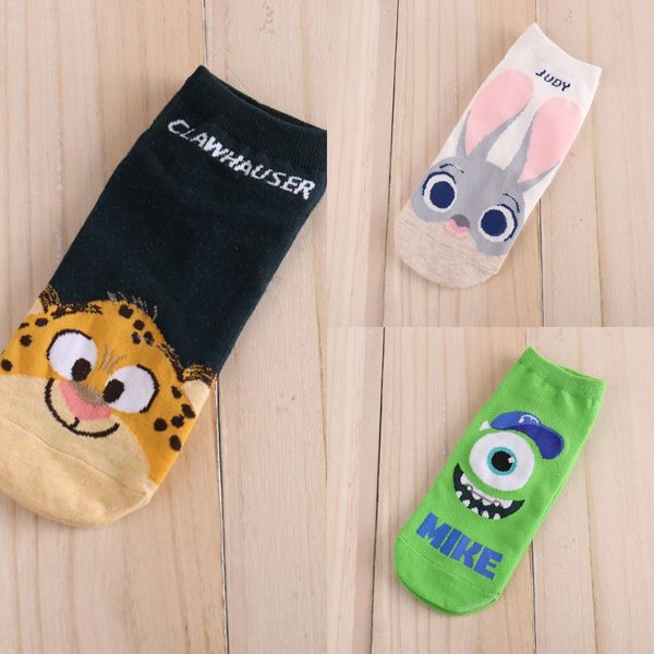 

2020 summer women's boat pure boat cotton cartoon women's socks casual cotton socks, Pink;yellow