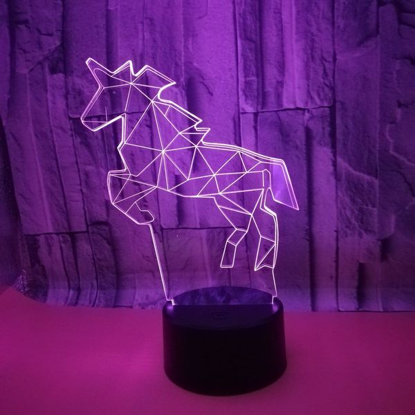 

внешняя торговля тепло продать созвездие лошадь 3d лампа красочные сенсорный пульт дистанционного управления 3d led vision лампа подарочные