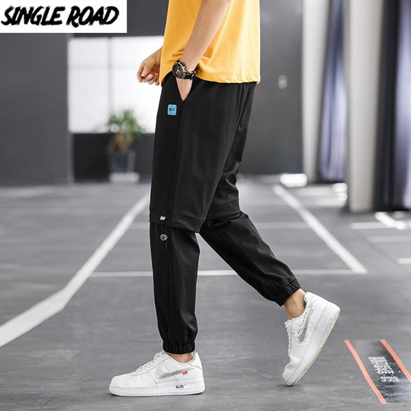 

singleroad mens sweatpants joggers men 2020 summer cold feeling side pockets harajuku hip hop japanese streetwear punk pants men, Black