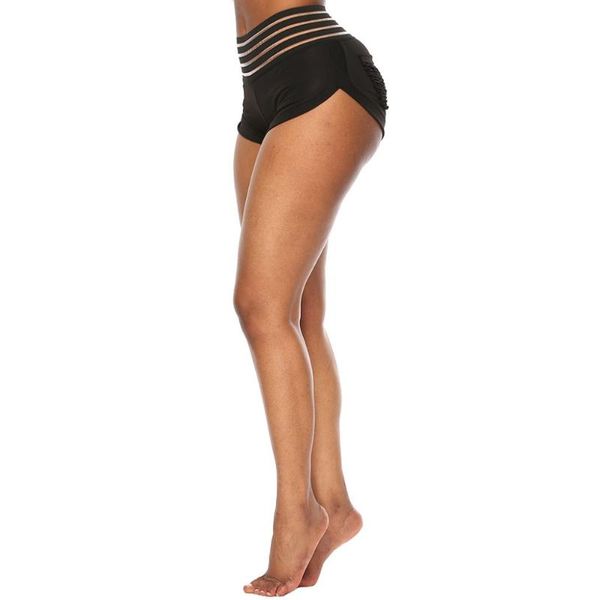 

women high waist ruched lift workout tights stretchy yoga skinny shorts, White;red