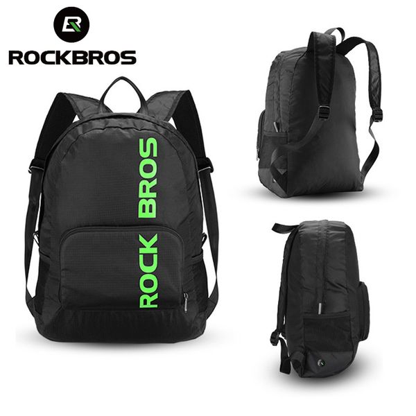 

rockbros foldable rainproof outdoor hiking bags portable sports backpack camping cycling bags men women package travel bag black