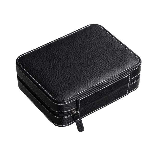 

4 grids box for watches pu leather storage watch box case professional holder organizer for clock watches, Black;blue