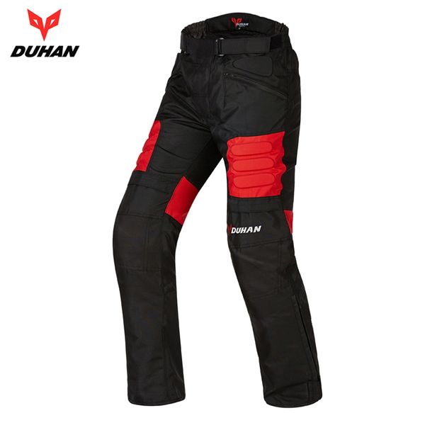 

duhan men's windproof motorcycle enduro riding trousers motocross off-road racing sports knee protective sports pants d02 m l, Black;blue
