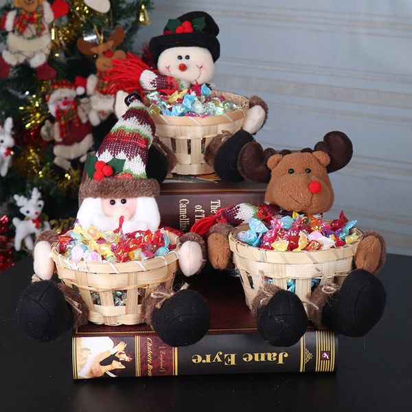 

christmas candy tray decoration ornament props party basket for layout gift holder xmas storage basket gift elk decor for party