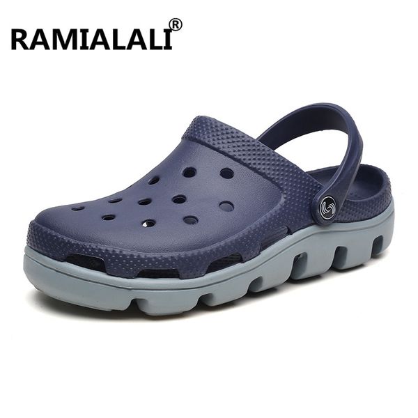 

summer men's garden clogs sandals casual fashion non slip sandals for men beach mens lightly slippers mule clog big size 39-47, Black