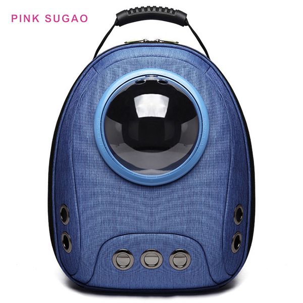 

pink sugao designer backpack canvas pet bag breathable pet travel bag space cover out cat and dog backpack cat backpacks