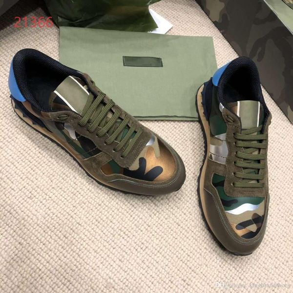 

весна осень новый разноцветный камуфляж любителей заклепок спортивная обувь модно шнуровкой повседневная обувь дышащей спортивной обуви, зел