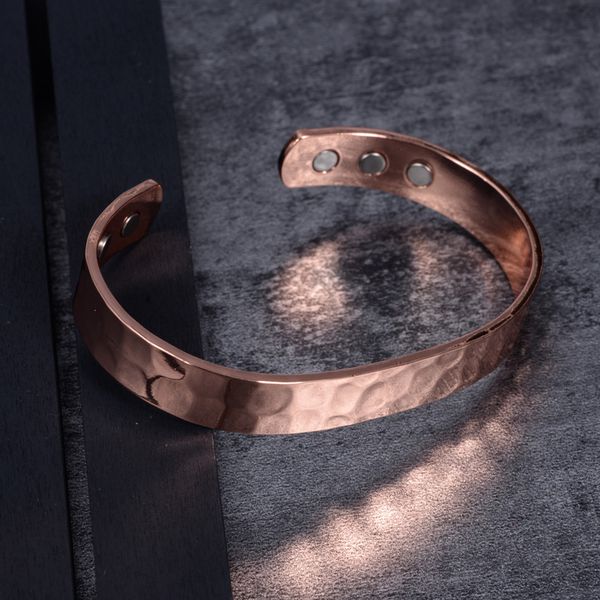 

vinterly magnetic pure copper bracelet men adjustable cuff bracelets arthritis health energy charms bracelets bangles for women, Black