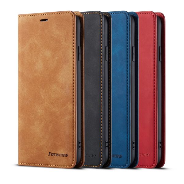 

original forwenw wallet case leather bumper with card slot flip magnet cover for 2019 new iphone xs max xr xs 8 7 plus samsung huawei