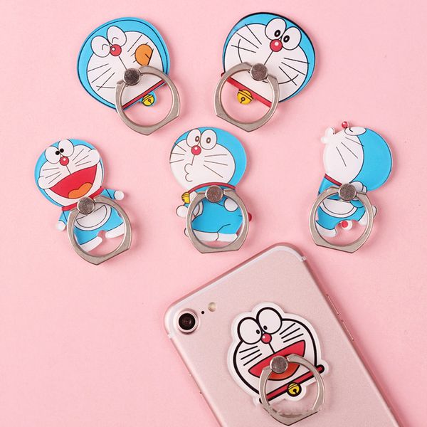 

universal acrylic and zinc alloy ring cute mobile phone holder stand rings cool cartoon doraemon holder