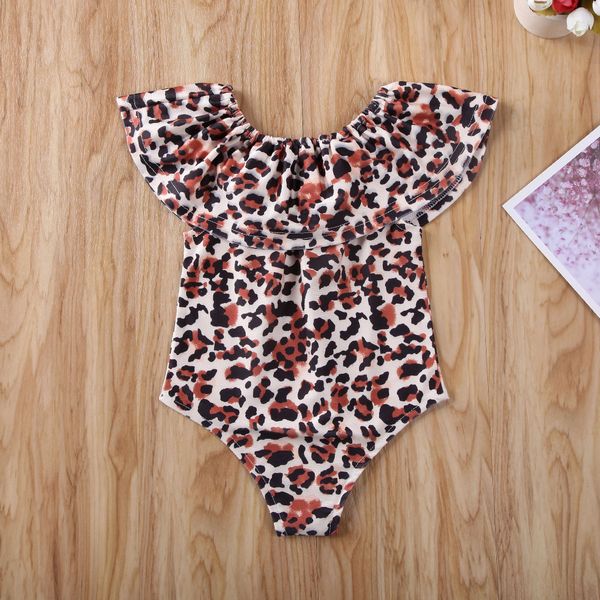 

girl swimwear 2020 infant baby girls one-piece leopard print swimsuit swimwear swimming clothes, White