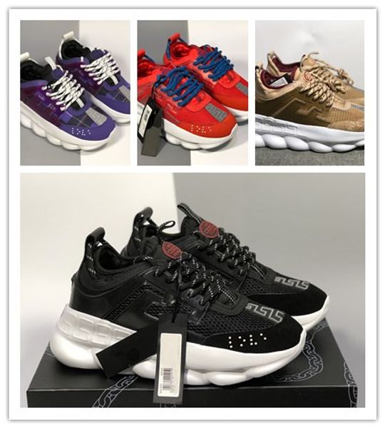 

2019 medusa shoes males womens sport trainers casual shoes medusa chain reaction sneakers luxury sneakers lightweight lux, Black