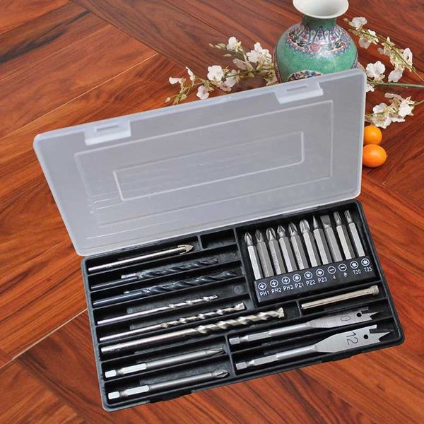 

21 pcs drill bits accessory set tile bits twist impact screw glass screwdriver woodworking drill
