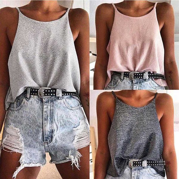 

fashion off shoulder solid color sleeveless sequined women blouse and shirt women camis tank, White