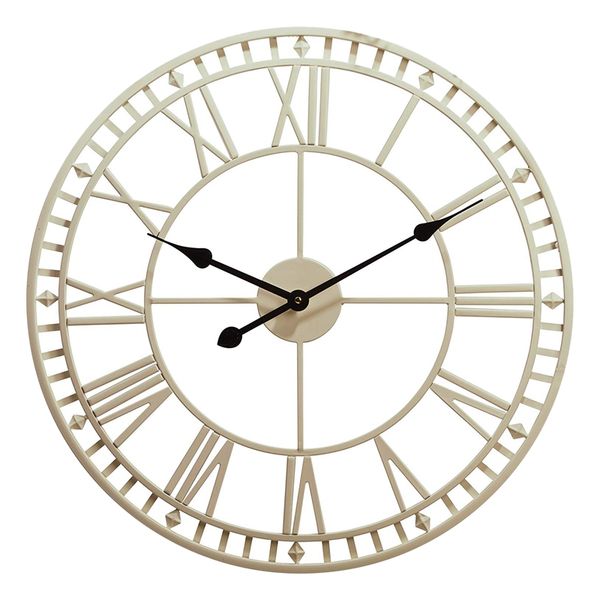 

lron art garden wall clock weatherproof with roman numerals diameter 40cm