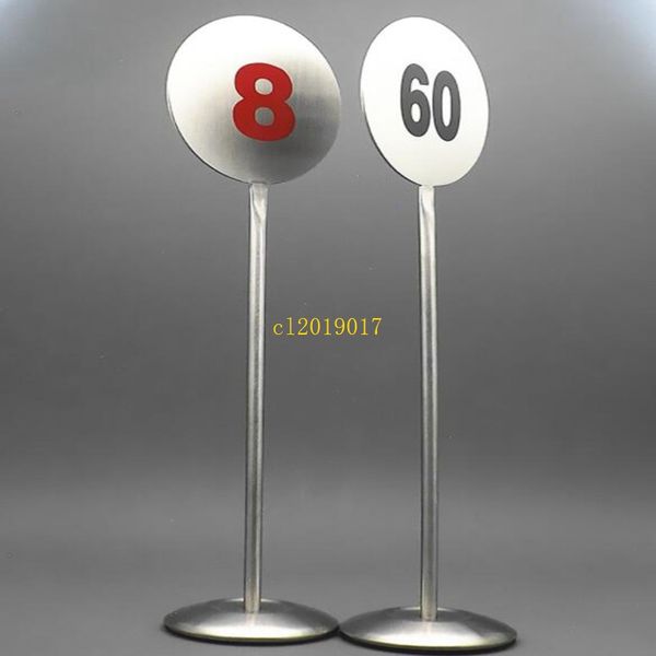 

20pcs stainless steel table number stand deskcountermetal number signage restaurant table sign standing