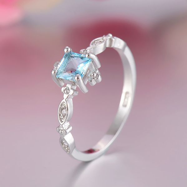 new 2019 blue crystal square ring wedding diamond designs women sapphire ring eternity bands engagement rings from yikelajewelry88 1 09 dhgate com diamond designs