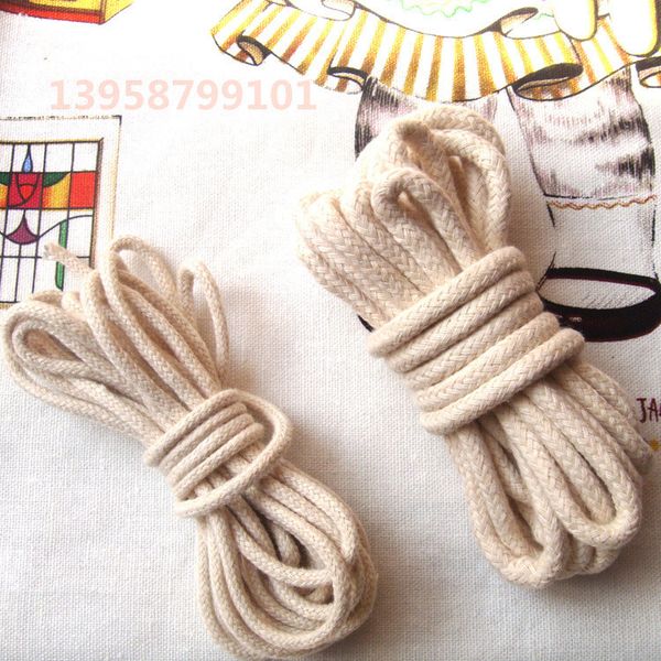 

3/4/5mm braided cotton rope tape with cotton filling drawstring bags accessory binding craft plait sash cord rope 90 m, Black;white